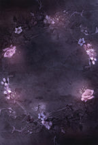 Artistic depiction of flowers on a textured dark background