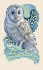 Illustration of an owl with starry background