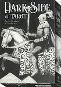 Dark Side of Tarot card deck packaging with a knight on a horse illustration.