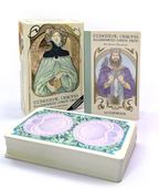 Ethereal Visions Illuminated Tarot Deck with packaging and guidebook on a white background