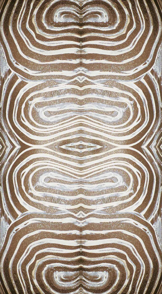 Patterned fabric with brown and white design