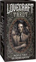 Lovecraft Tarot box with a central portrait and ornate design