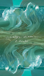 Book cover with abstract wave design and 'Carpe diem' text