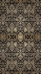 Decorative gold pattern on a black background