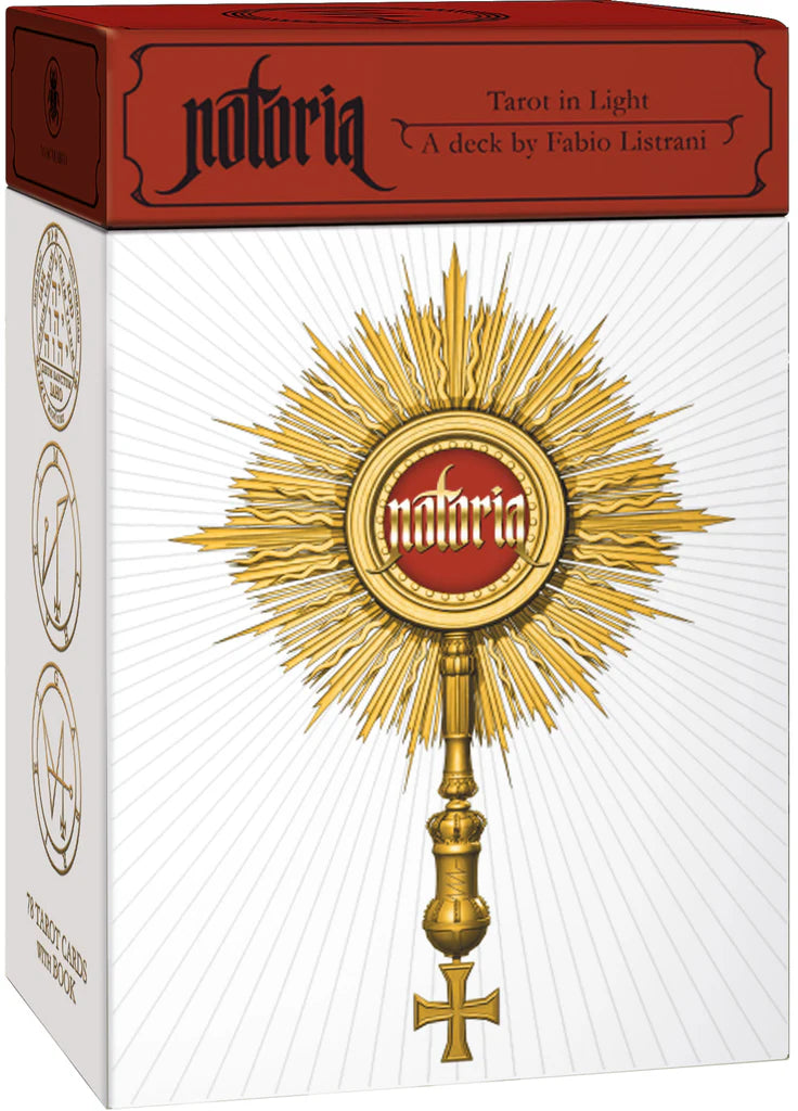 Naforia Tarot in Light packaging with gold emblem and red label