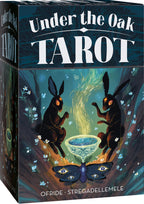 Under the Oak Tarot card box with two rabbits and a butterfly.