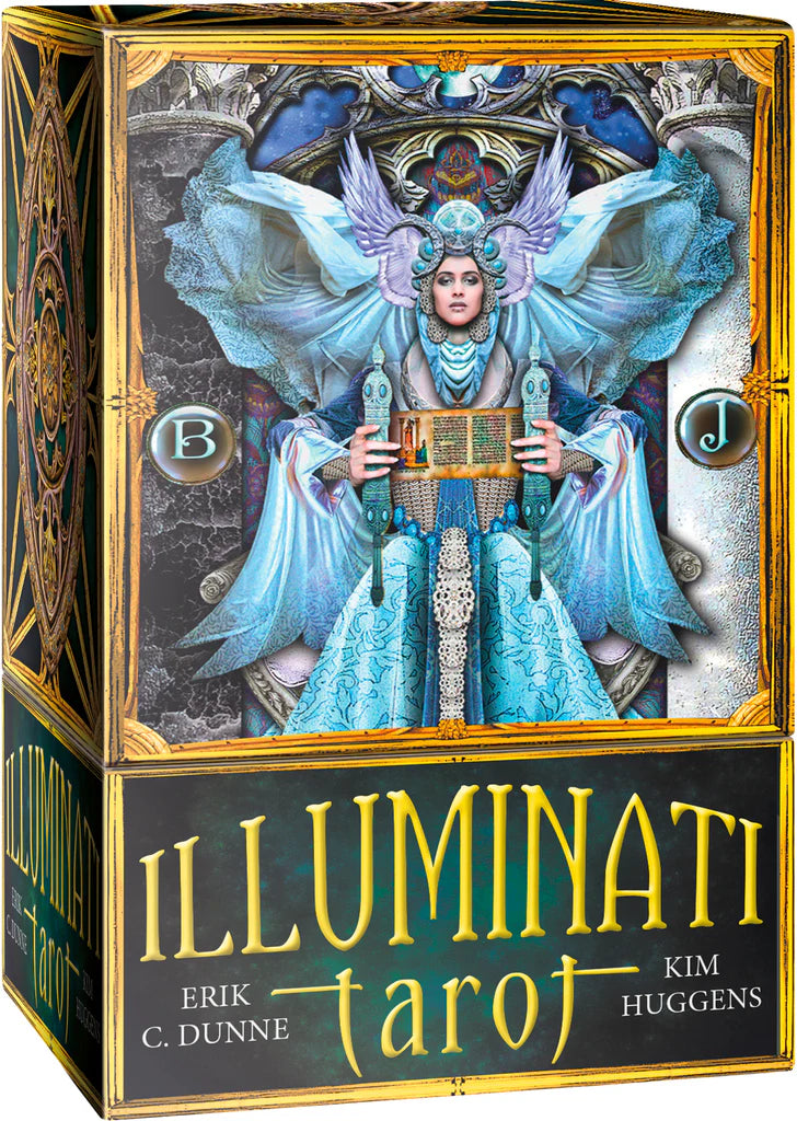 Box for 'Illuminati Tarot' with an angelic figure on the cover