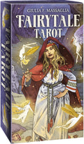 Box of 'Fairytale Tarot' with illustrations and text on a purple background
