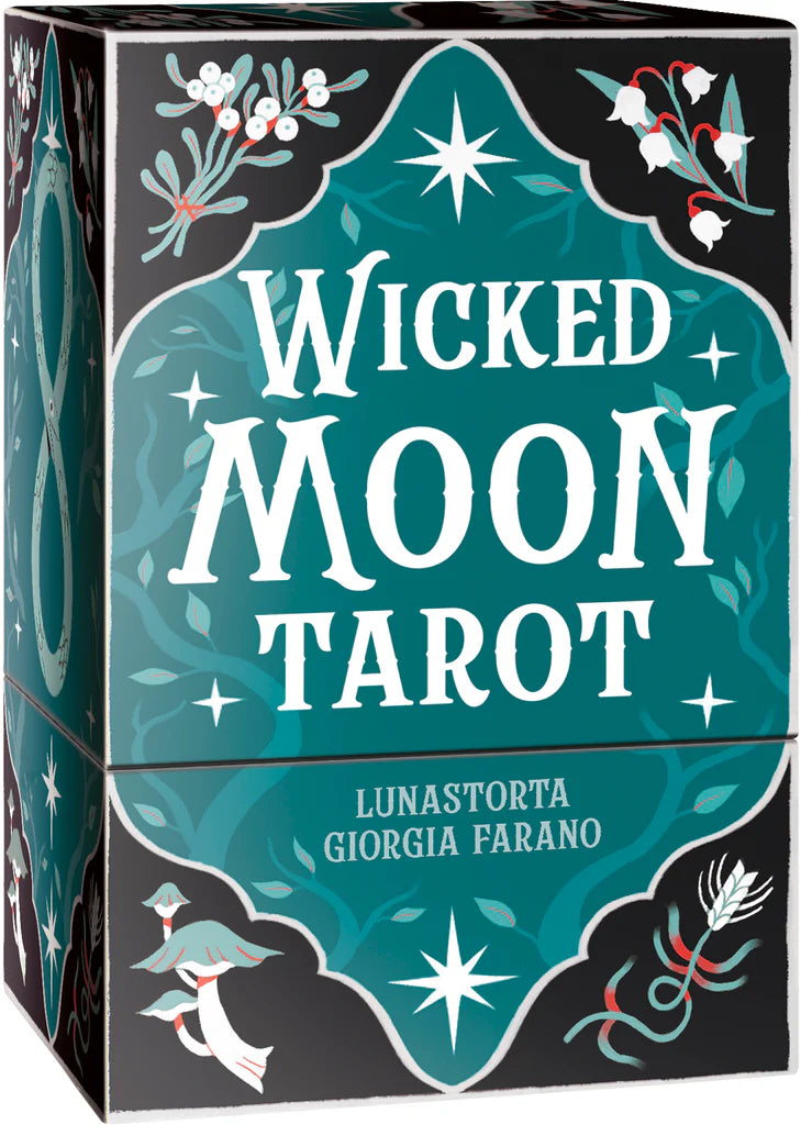 Wicked Moon Tarot box with decorative elements on a black background