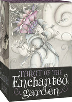 Box for 'Tarot of the Enchanted Garden' with artistic design and text.