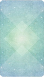 Gradient blue and green patterned product on a blue background