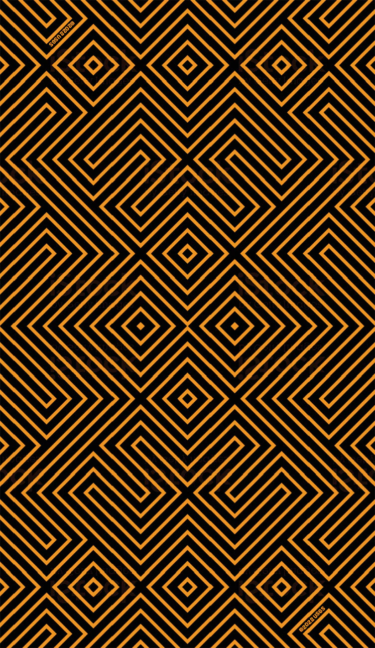 Geometric pattern with black lines on a yellow background