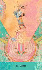 Illustration of a dancer on a decorative background with the number 17 and the word 'Dance'.