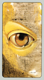 Close-up of a textured surface with an eye-like design