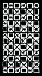 Black and white geometric pattern with squares and stars