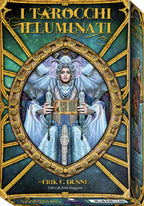 Decorative book cover of 'I Tarocchi Illuminati' with intricate design and central illustration.