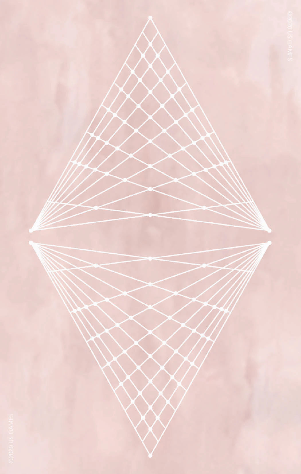 Geometric white line design on a pink background