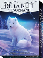 Book cover of 'De la Nuit Lenormand' with a white fox in a snowy landscape