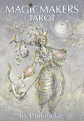 Cover of 'MagicMakers Tarot' by Paulina Fae featuring an illustrated figure with mystical elements.
