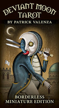 Book cover of 'Deviant Moon Tarot' by Patrick Valenza with a stylized character and architectural elements.