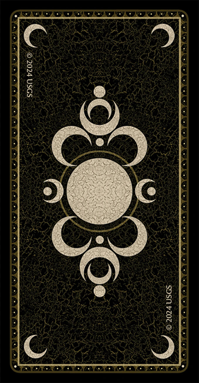 Decorative card with intricate patterns on a black background