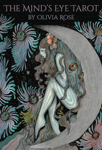 Cover of 'The Mind's Eye Tarot' by Olivia Rose featuring an illustration of a woman with flowers and celestial elements.
