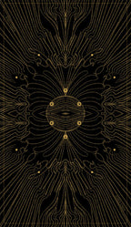 Decorative pattern with gold lines on a black background