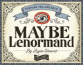 Cover of 'Maybe Lenormand' Fortune Telling Deck by Ryan Edward with decorative elements and eye illustration.