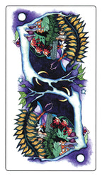 Colorful illustration of a stylized letter 'H' with floral and nature-themed elements.