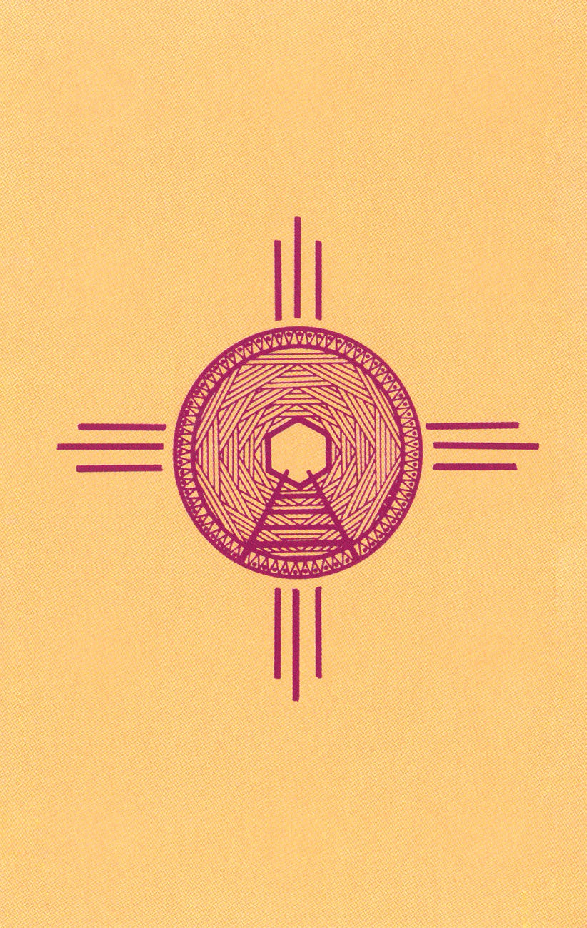 Purple geometric design on a yellow background