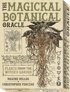 Box for 'The Magickal Botanical Oracle' with botanical illustrations and text.