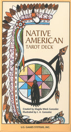 Cover of the Native American Tarot Deck with colorful design and text.