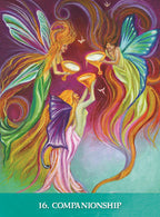 Colorful illustration of three fairies with glowing orbs, titled '16. Companionship'.