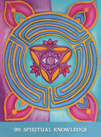 Colorful design with a central symbol and 'Spiritual Knowledge' text on a vibrant background
