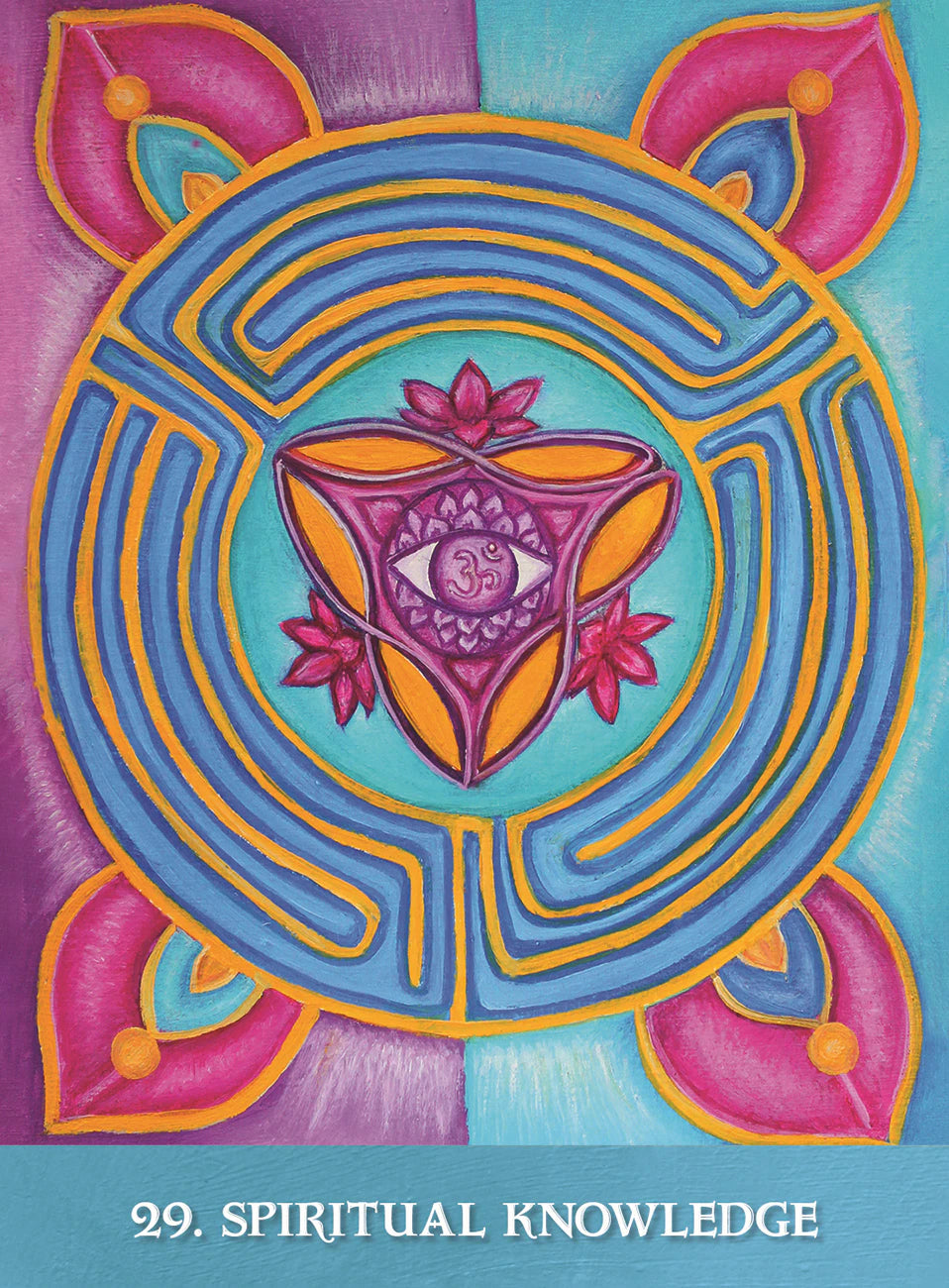 Colorful design with a central symbol and 'Spiritual Knowledge' text on a vibrant background