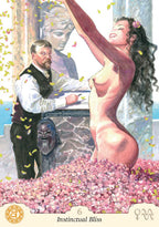 Artistic depiction of a man and woman in a romantic pose with classical architecture in the background.
