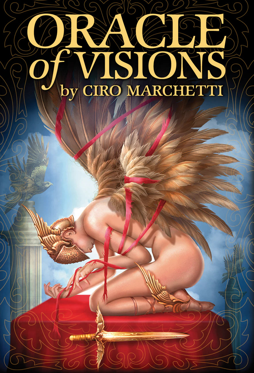 Book cover of 'Oracle of Visions' by Ciro Marchetti featuring a winged figure and text.