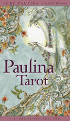 Book cover of 'Paulina Tarot' by Paulina Cassidy with decorative elements and floral design.