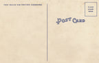 Vintage-style postcard with text and stamp placeholder