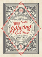 Cover of Pamela Colman Smith's Rider-Waite Playing Card Deck with decorative border and text.