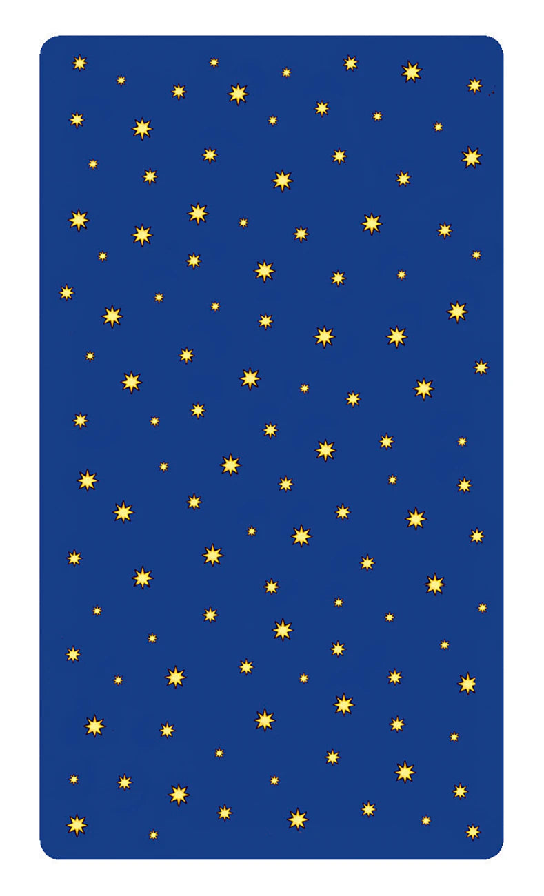 Navy blue background with gold star pattern