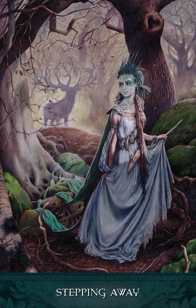 Fairy-like figure in a fantasy forest setting with text 'Stepping Away'.