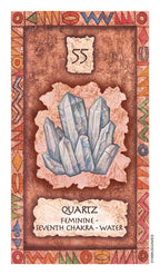 Card with quartz crystal illustration and decorative border