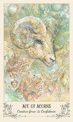 Illustration of a ram with decorative elements and text at the bottom.
