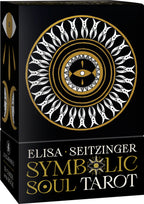 Tarot card box with intricate design and 'Elisa Seitzinger Symbolic Soul Tarot' text.