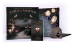 Tabula Mortem game set with packaging, cards, and decorative elements on a white background