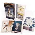 Tempest Tarot Deck packaging and cards on a white background