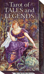 Tarot of Tales and Legends box with illustration of a woman in a purple dress and crown.
