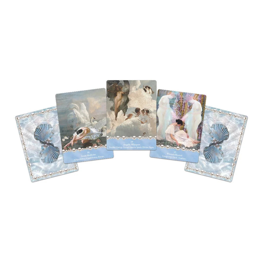 Set of five greeting cards with angel designs on a white background