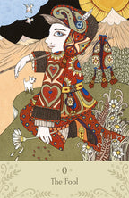 Colorful illustration of a character in a fantasy setting with a heart-themed outfit, surrounded by nature elements.